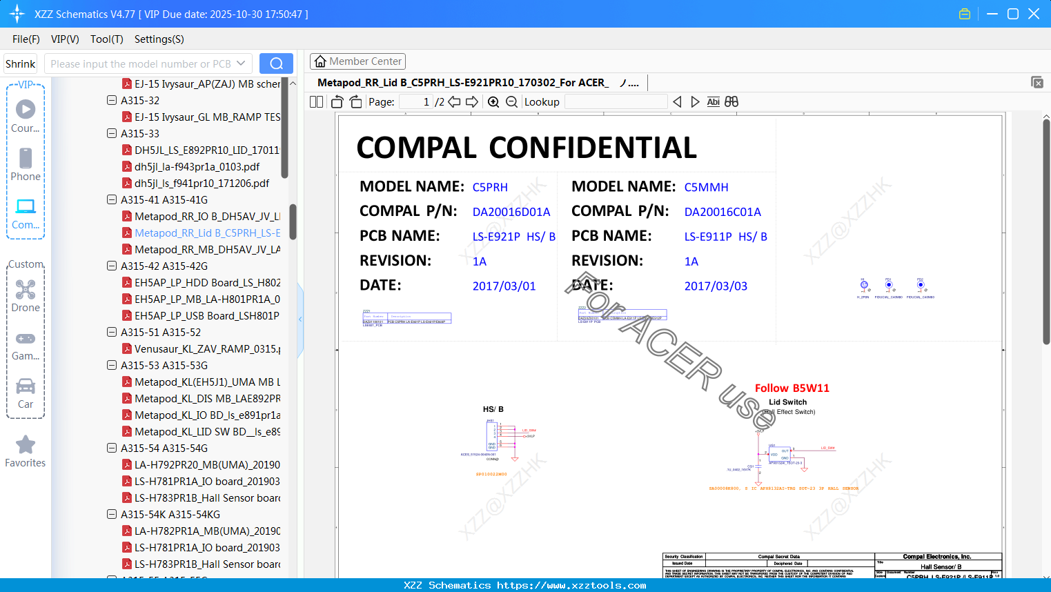 Laptop Metapod_RR_Lid B_C5PRH_LS-E921PR10_170302_For ACER_ж@е╬